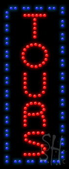 Red and Blue Tours Animated LED Sign
