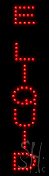 Red E Liquid LED Sign