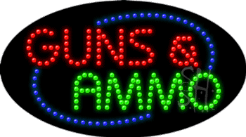 Guns And Ammo Animated LED Sign