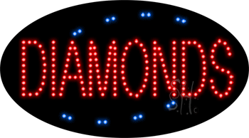 Deco Style Diamonds Animated LED Sign