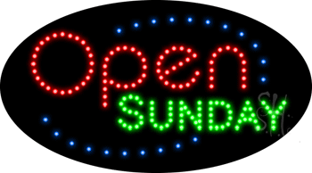 Open Sunday Animated LED Sign