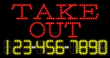 Take Out with Phone Number Animated LED Sign