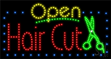 Blue Border Open Hair Cut Animated LED Sign