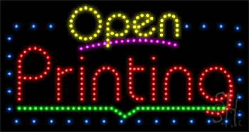 Blue Border Open Printing Animated LED Sign