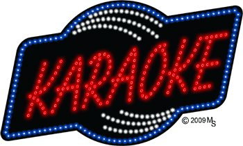 Blue Border Karaoke Animated LED Sign