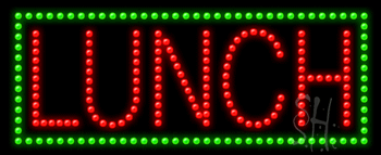 Green Border Lunch Animated LED Sign