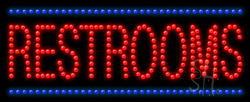 Red and Blue Restrooms Animated LED Sign