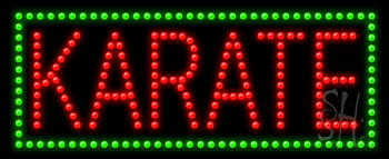 Green Border Karate Animated LED Sign