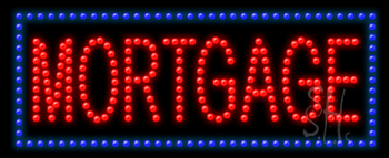 Blue Border Mortgage Animated LED Sign