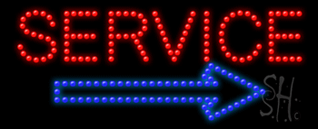 Service with Arrow Animated LED Sign