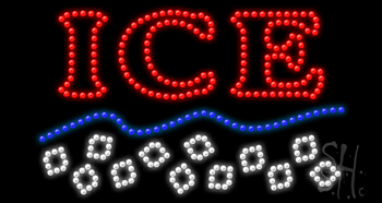Red Ice with cube Animated LED Sign