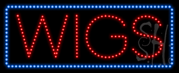 Blue Border Red Wigs Animated LED Sign