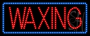 Blue Border Red Waxing Animated LED Sign
