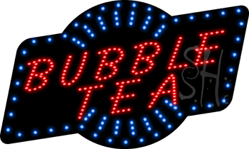 Bubble Tea Animated LED Sign