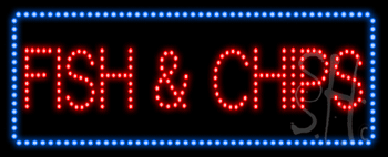 Fish and Chips Animated LED Sign