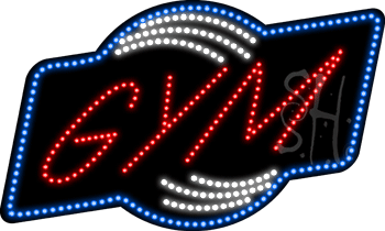 Blue Border Gym Animated LED Sign