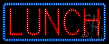 Blue Border Lunch Animated LED Sign