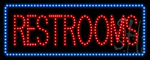 Restrooms Animated LED Sign