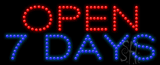 Red and Blue Open 7 Days Animated LED Sign