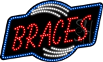 Blue Border Braces Animated LED Sign