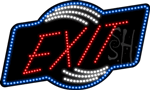 Blue Border Exit Animated LED Sign