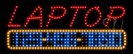 Laptop with Phone Number Animated LED Sign