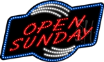 Open Sunday Animated LED Sign